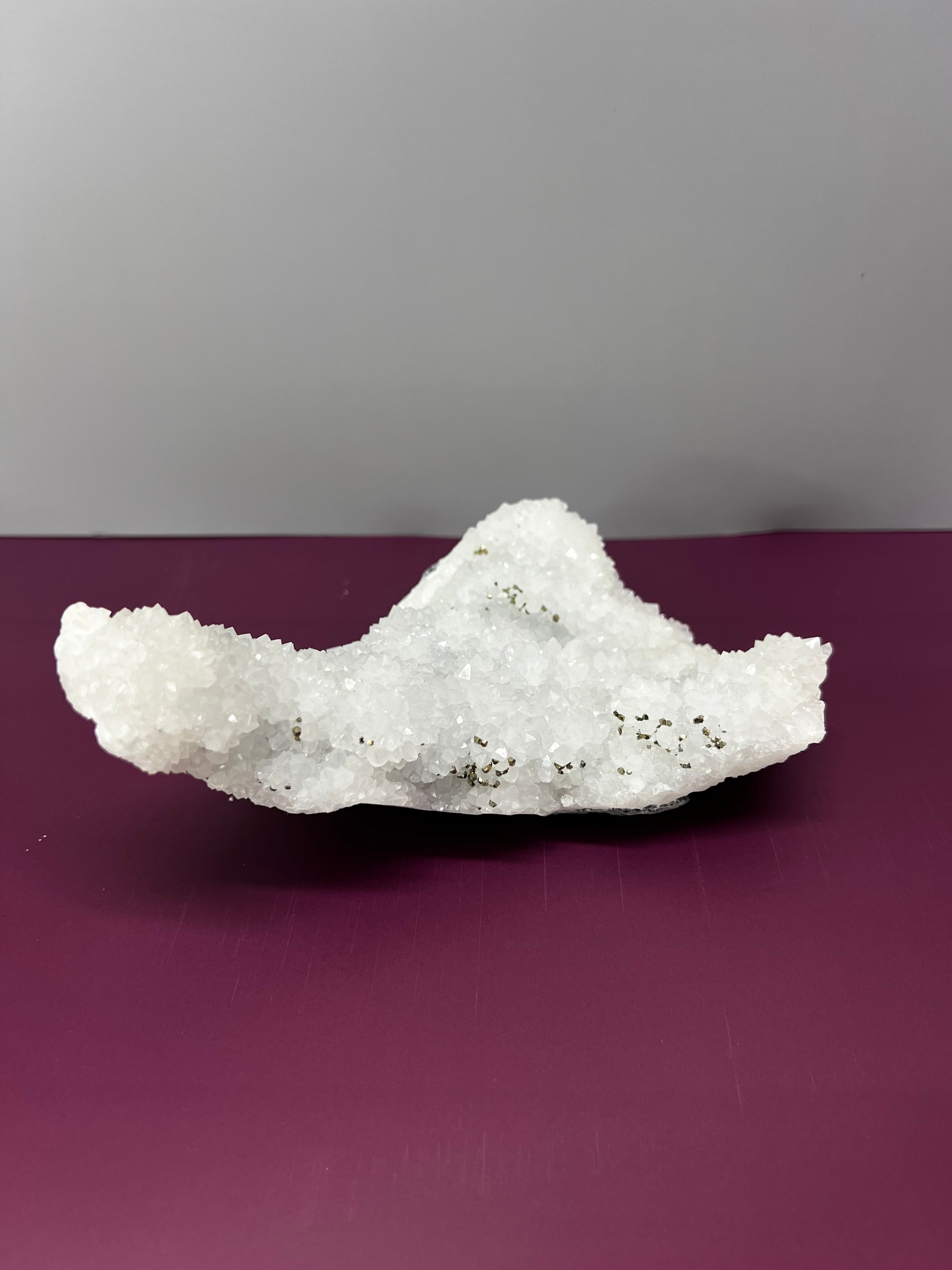 Quartz with Pyrite Cluster