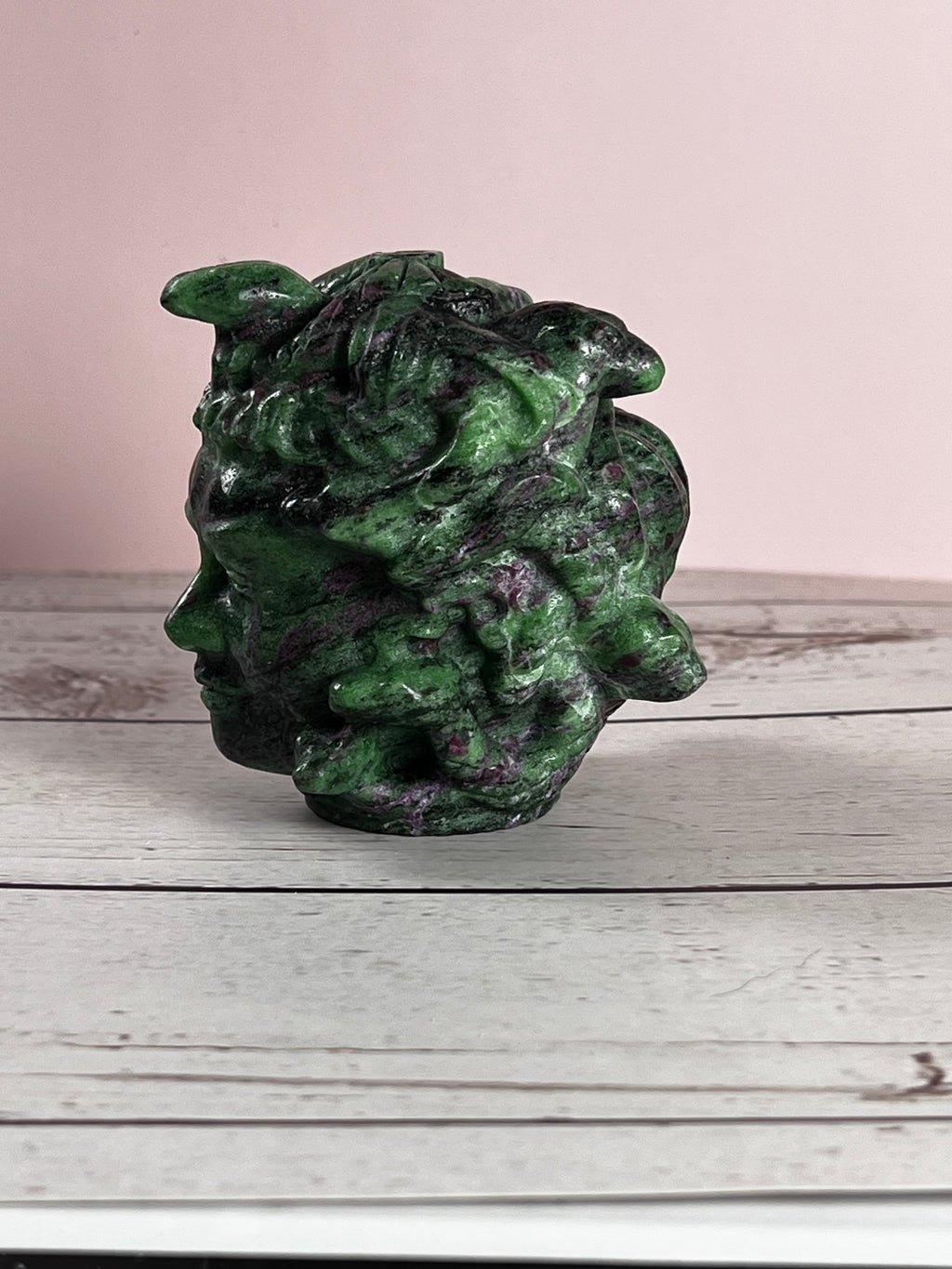 Ruby Zoisite Medusa Head (Goblin Treasure) 🐍❤️💚