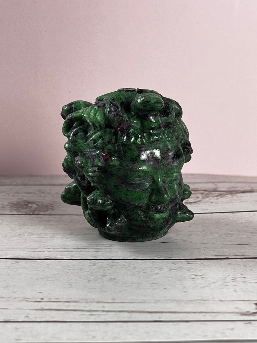 Ruby Zoisite Medusa Head (Goblin Treasure) 🐍❤️💚