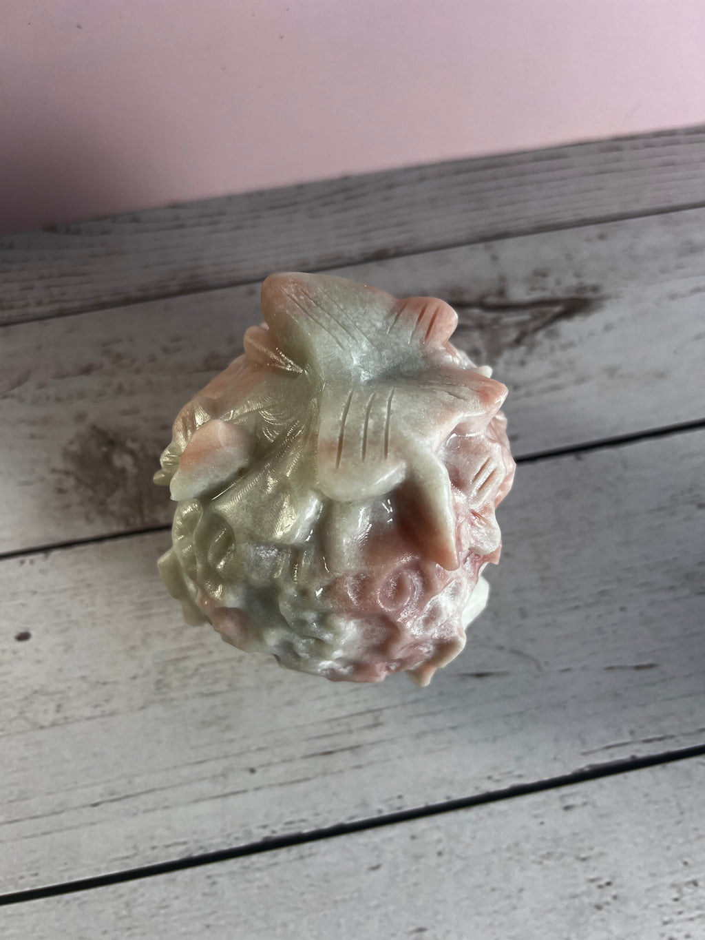 Pink Opal Skull with Butterflies 🦋💀🩷