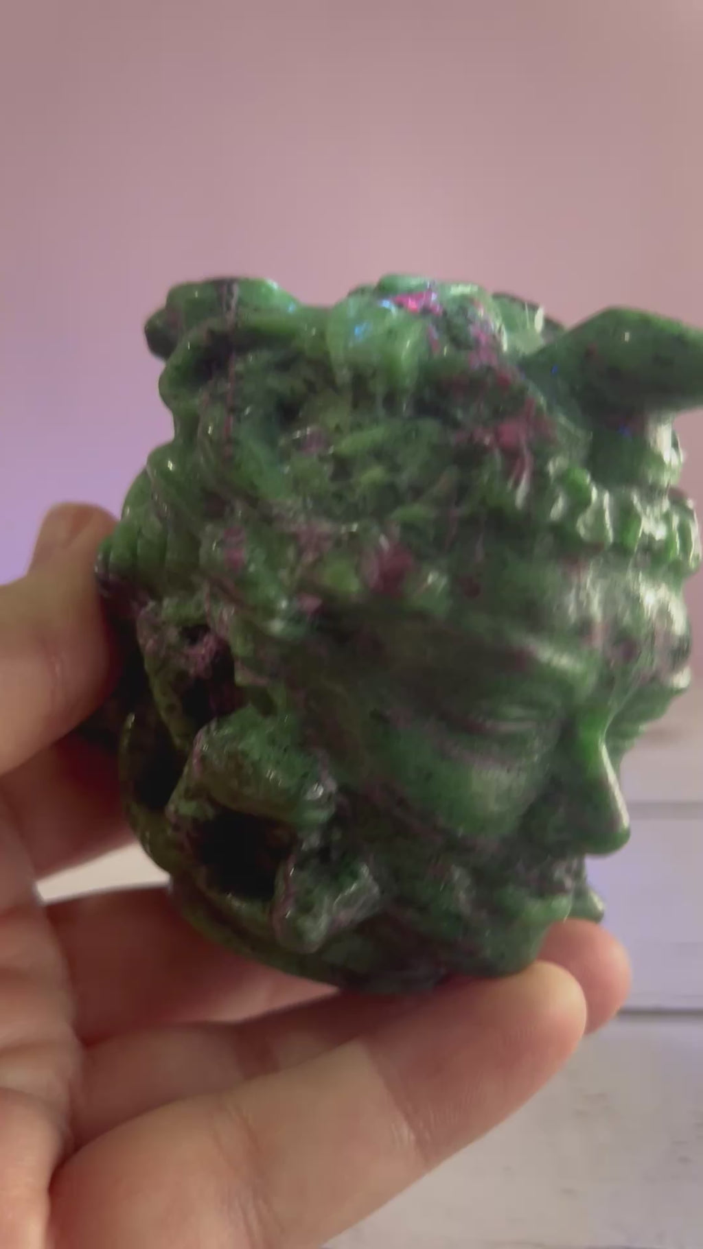 Ruby Zoisite Medusa Head (Goblin Treasure) 🐍❤️💚