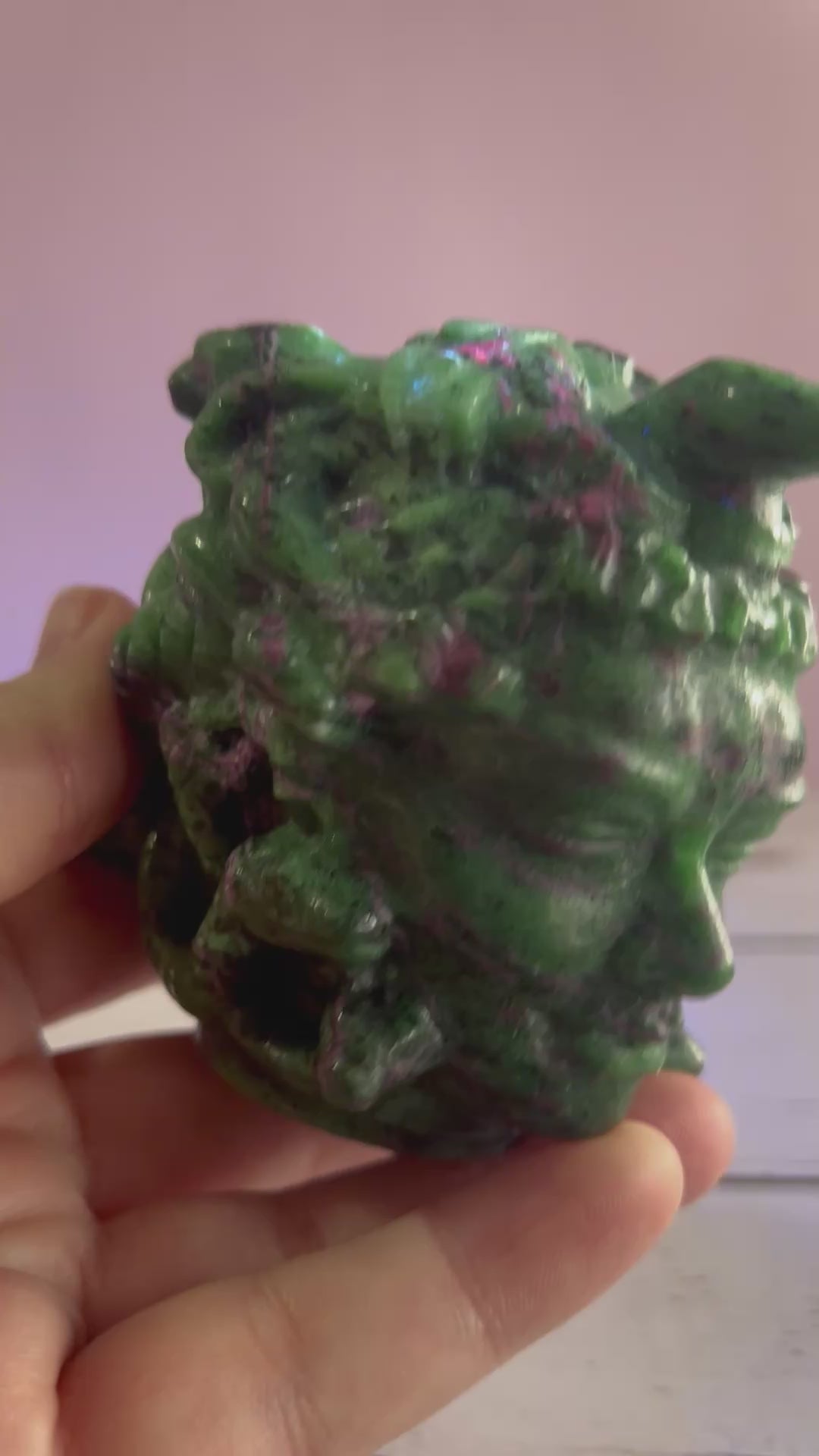Ruby Zoisite Medusa Head (Goblin Treasure) 🐍❤️💚