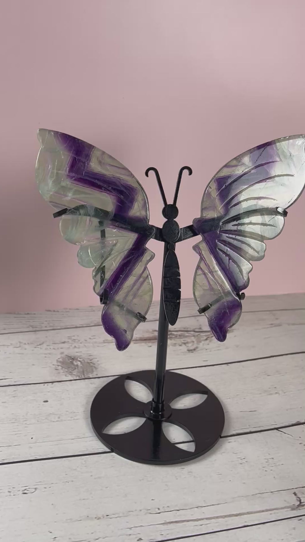 Fluorite Butterfly Wings on Stand 🦋✨